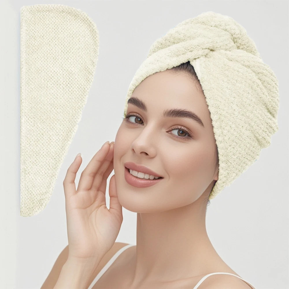 Solid Hair Towel Wrap for Women