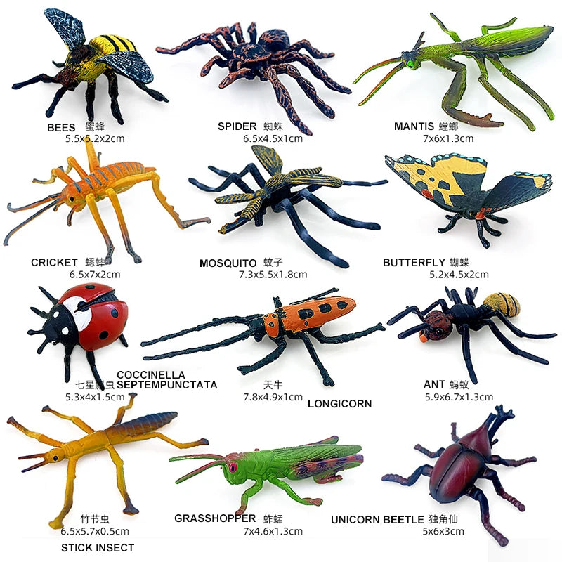 Miniature Insect & Animal Figures Set