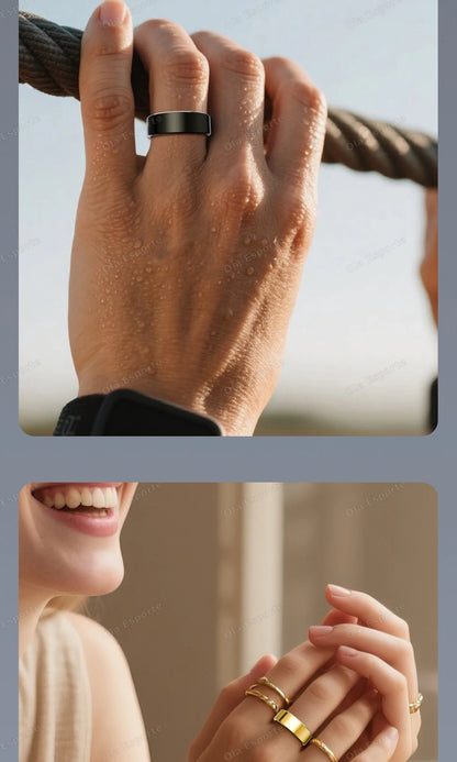 Smart Health Tracking Ring with Charging Case