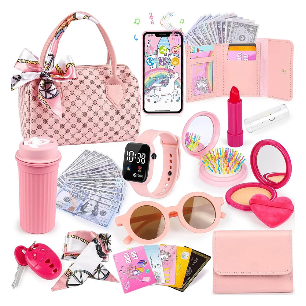 Girls Pretend Play Purse with Makeup & Accessories
