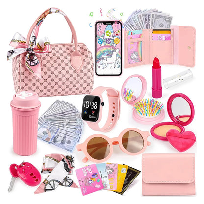 Girls Pretend Play Purse with Makeup & Accessories