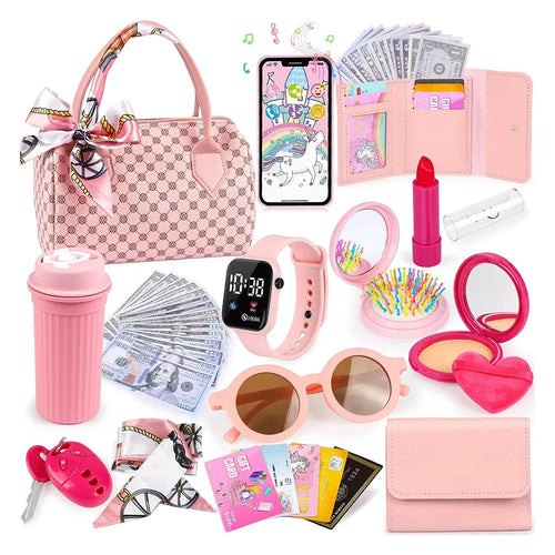 Girls Pretend Play Purse with Makeup & Accessories