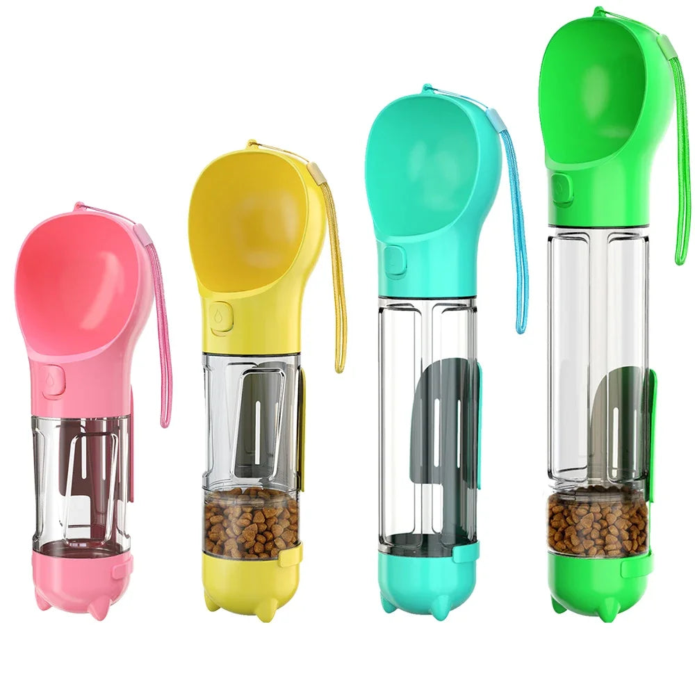 3-in-1 Pet Water Bottle – Leakproof Dog & Cat Travel Feeder