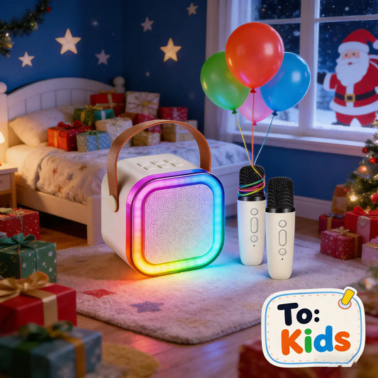 RGB Karaoke Machine with 2 Wireless Mics – Bluetooth Speaker