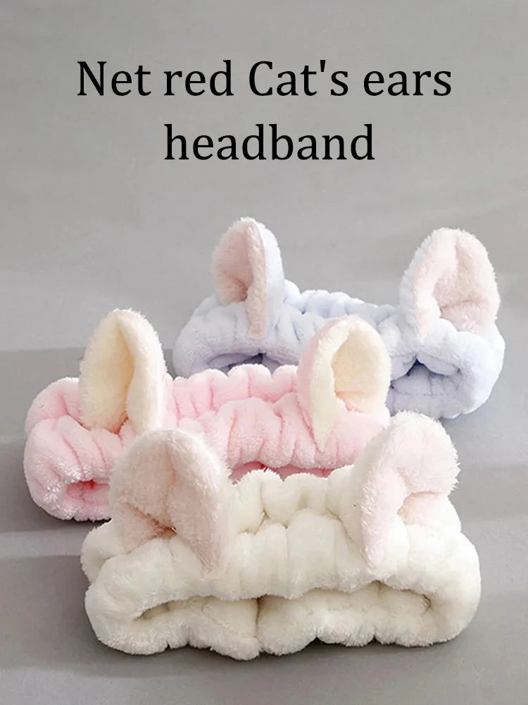Soft Cat Ear Makeup Headband for Girls