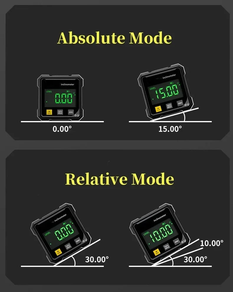 Digital Angle Gauge with Laser – Magnetic Inclinometer