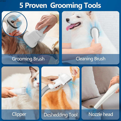 Pet Grooming Vacuum Kit with 2.3L Hair Collector