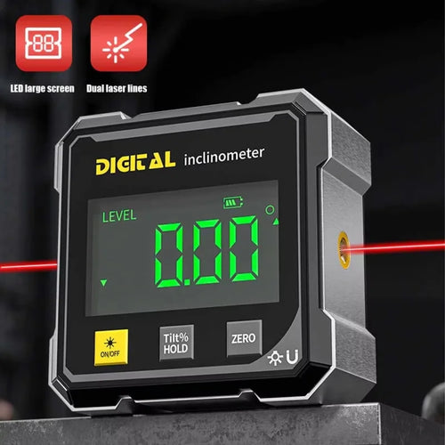 Digital Angle Gauge with Laser – Magnetic Inclinometer