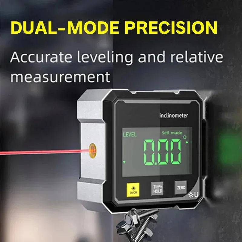 Digital Angle Gauge with Laser – Magnetic Inclinometer