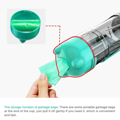 3-in-1 Pet Water Bottle – Leakproof Dog & Cat Travel Feeder