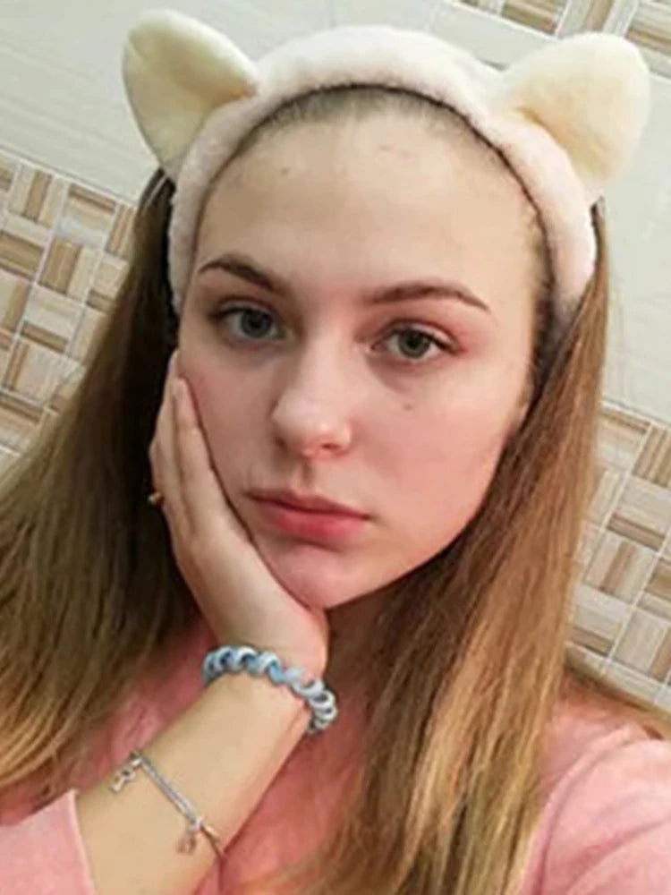 Soft Cat Ear Makeup Headband for Girls