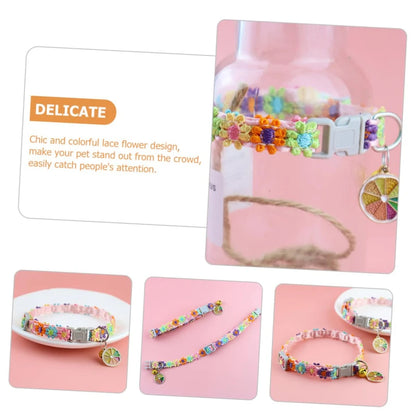 Adjustable Pet Collar with Bell – Cute Footprint Safety Necklace