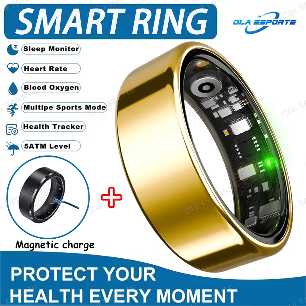 Smart Health Tracking Ring with Charging Case