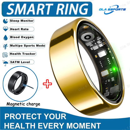 Smart Health Tracking Ring with Charging Case
