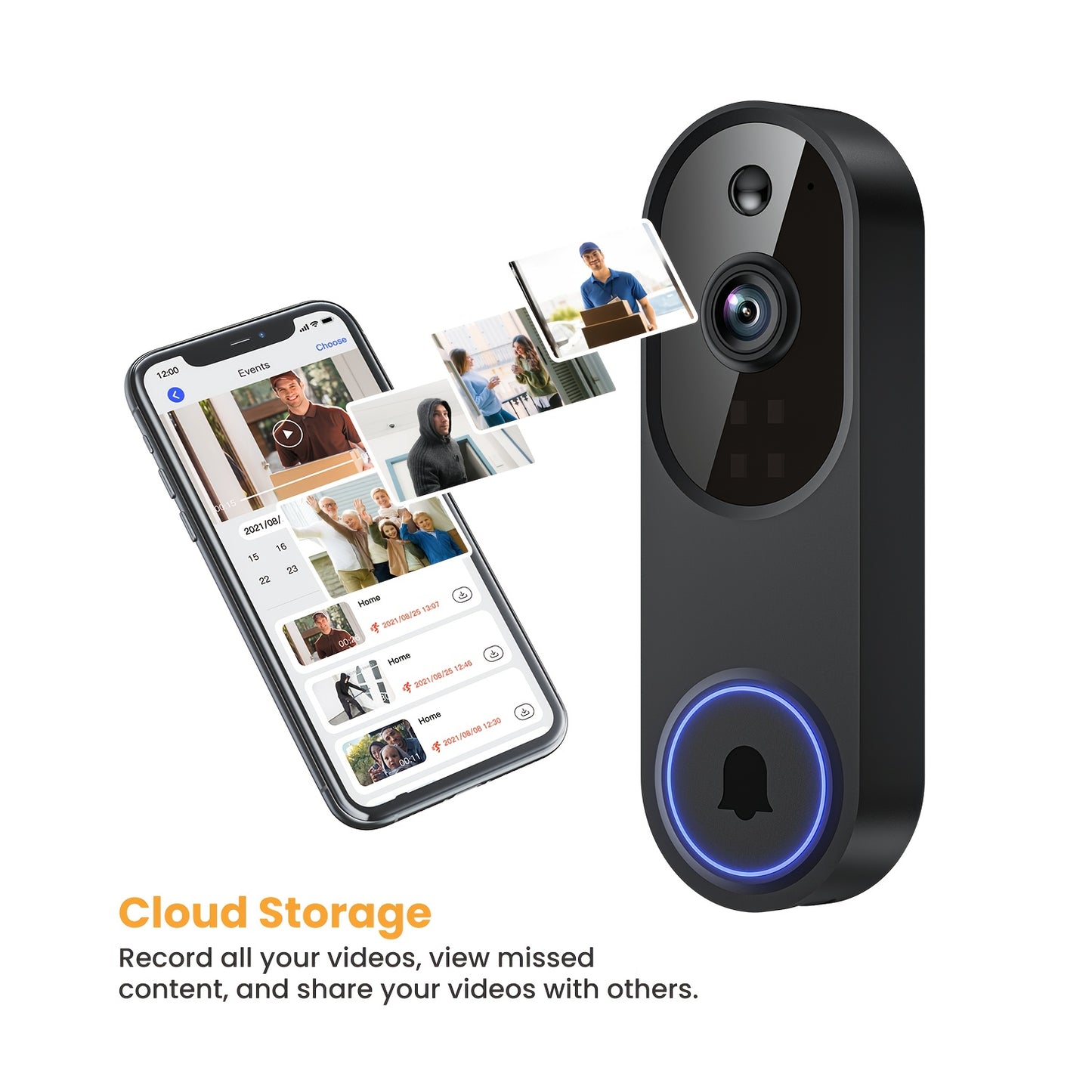 1080P Smart Video Doorbell Camera with 2-Way Audio