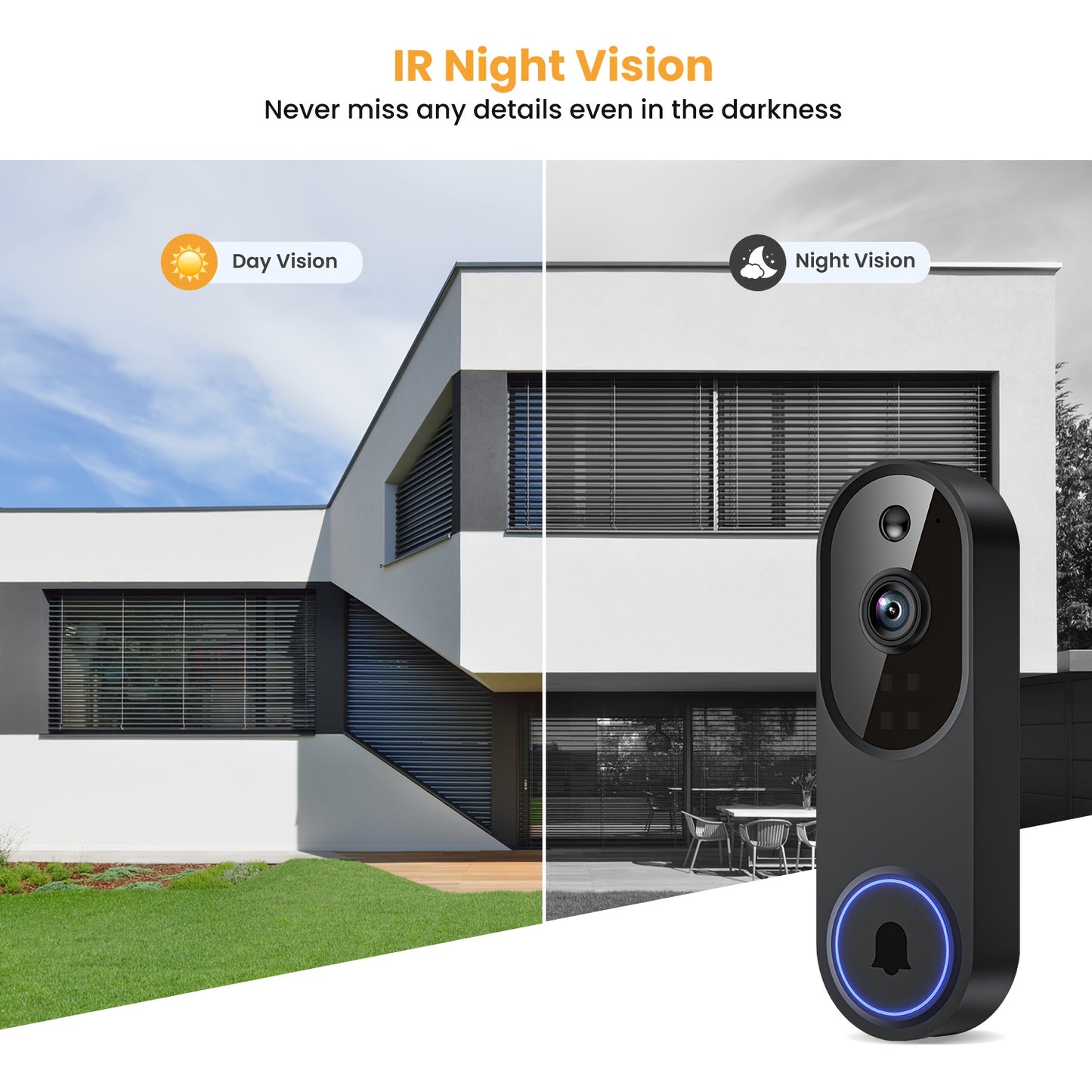 1080P Smart Video Doorbell Camera with 2-Way Audio
