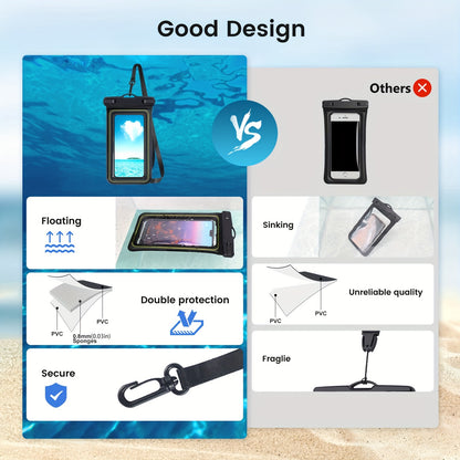 Waterproof Floating Phone Case – IPX8 Pouch with Lanyard