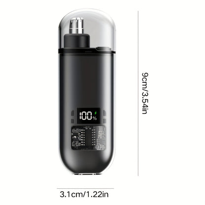 Portable Mini Nose Hair Trimmer | USB Rechargeable with Digital Power Display