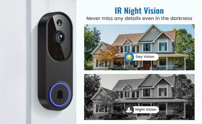 1080P Smart Video Doorbell Camera with 2-Way Audio