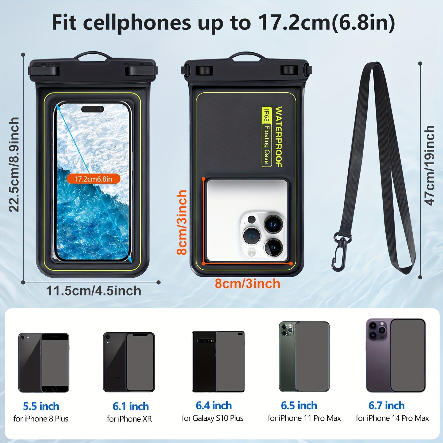 Waterproof Floating Phone Case – IPX8 Pouch with Lanyard
