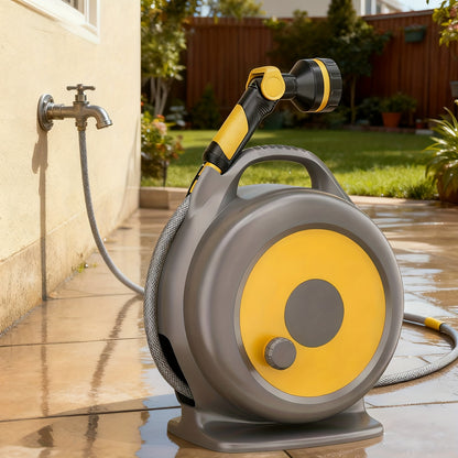 20m Portable Garden Hose Reel with Spray Nozzle