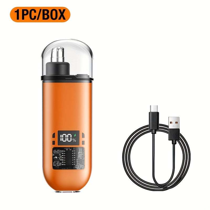 Portable Mini Nose Hair Trimmer | USB Rechargeable with Digital Power Display