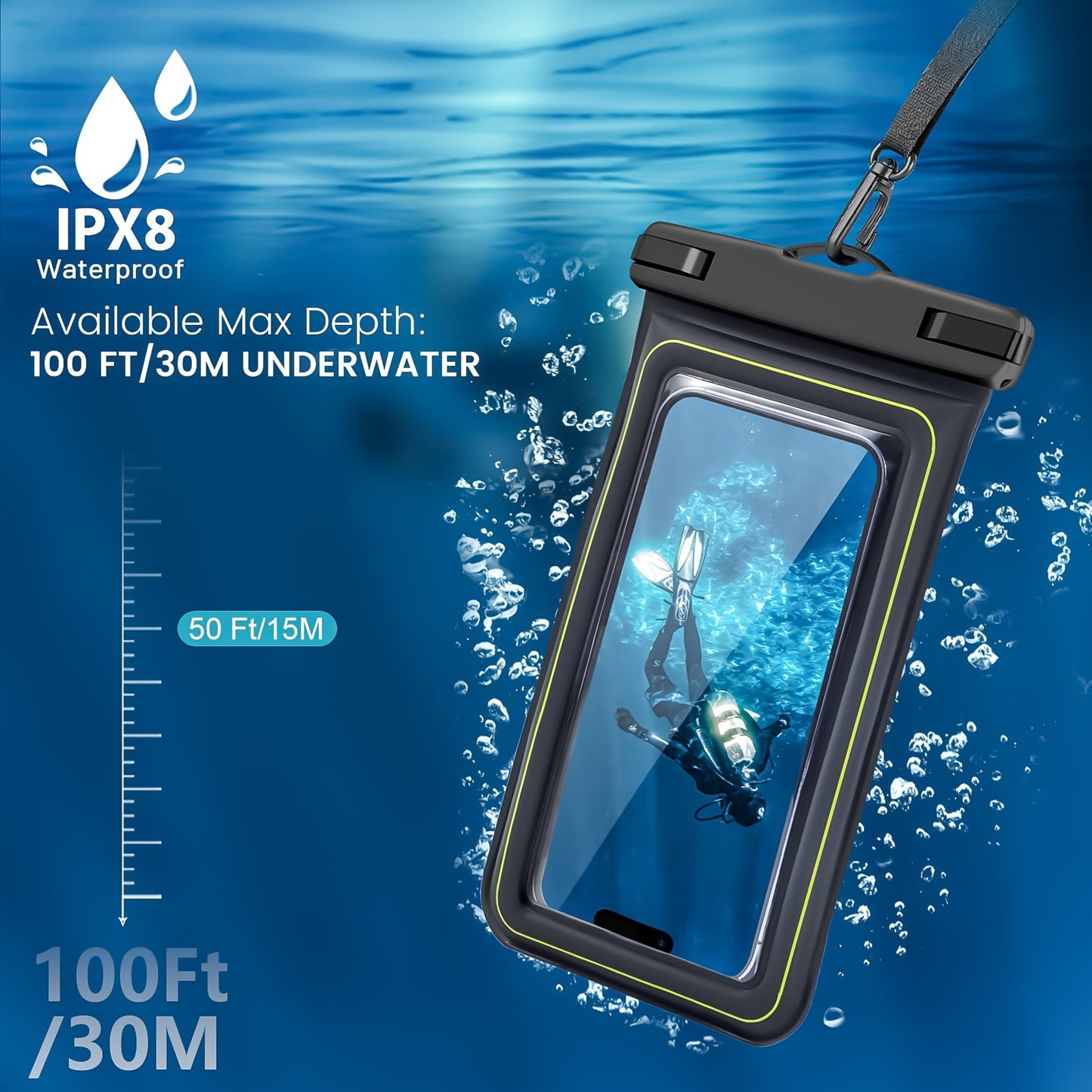 Waterproof Floating Phone Case – IPX8 Pouch with Lanyard