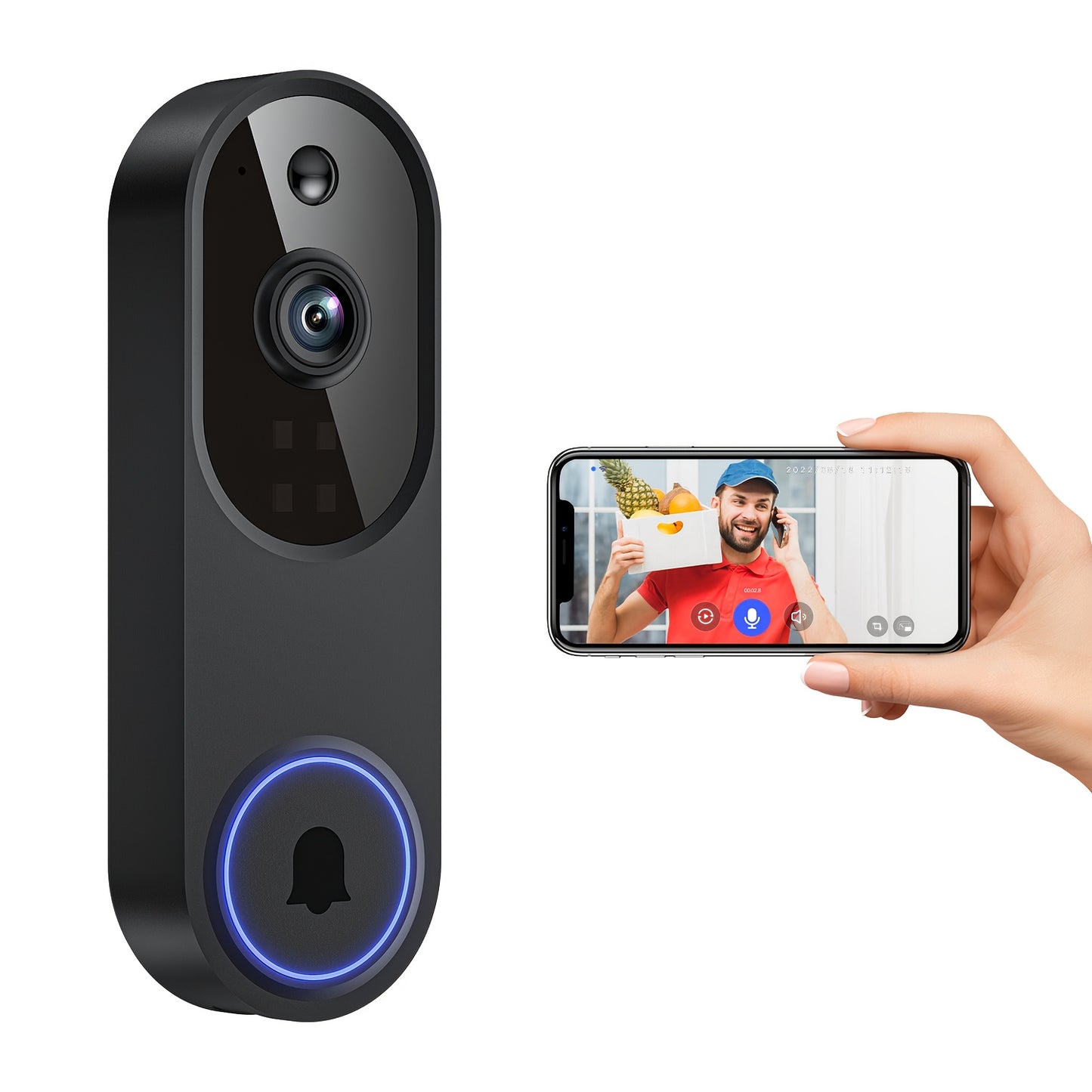 1080P Smart Video Doorbell Camera with 2-Way Audio