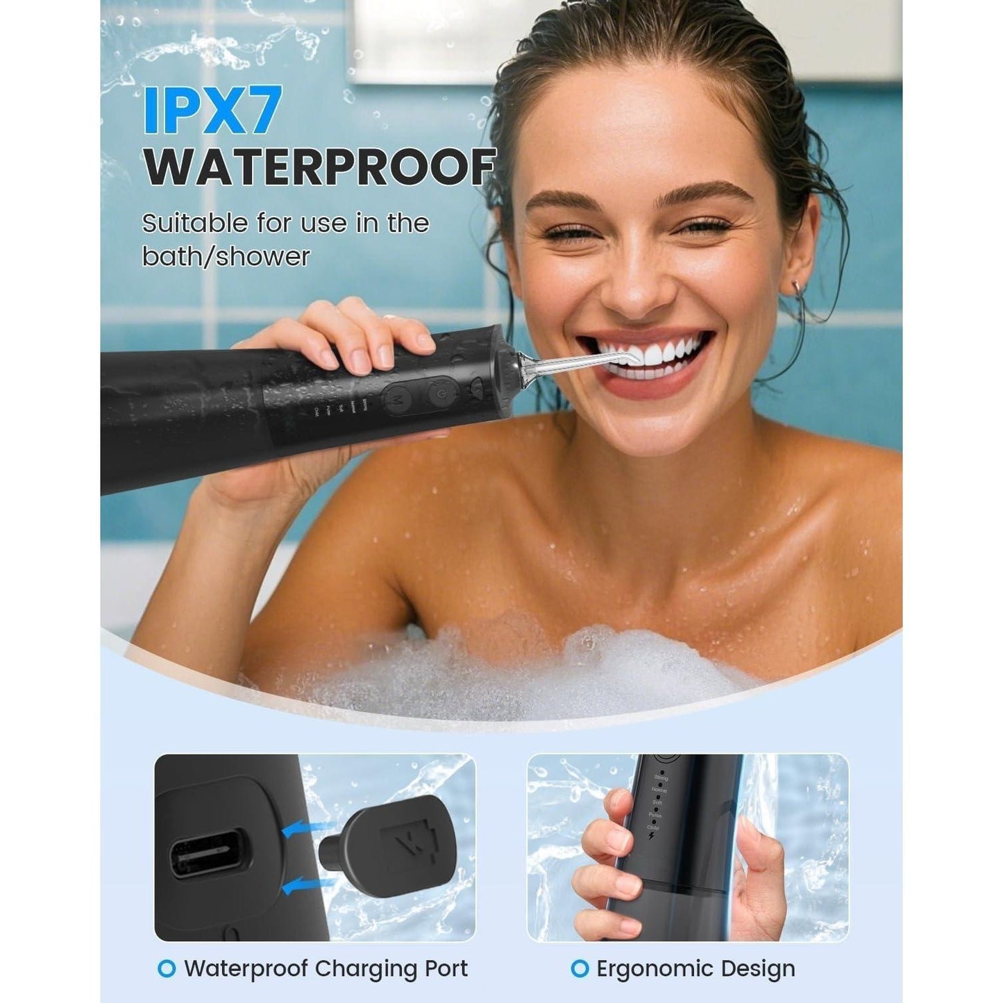 Portable Oral Irrigator – 300ml, 5 Modes, USB-C Rechargeable