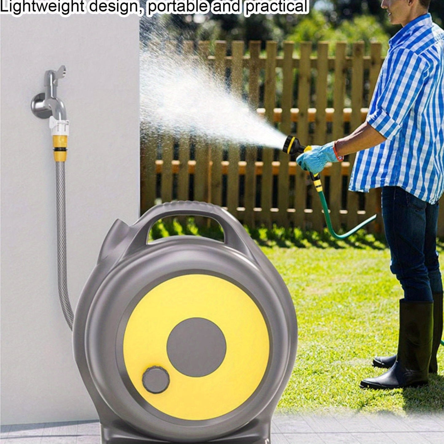 20m Portable Garden Hose Reel with Spray Nozzle