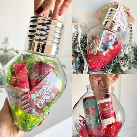 Xmas Bulb Present Jar Fillable Light Bulb Shape