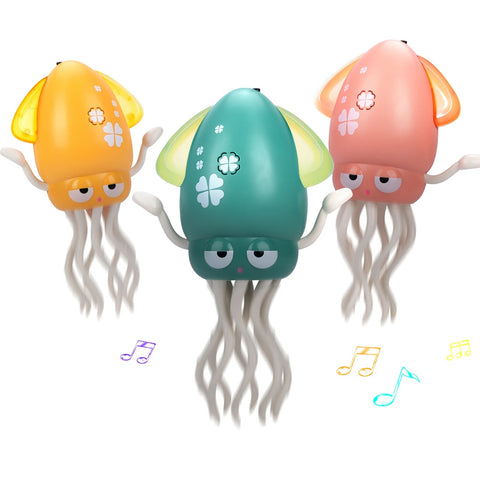 Dancing squid tummy time toy