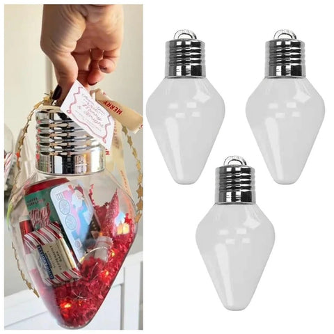 Xmas Bulb Present Jar Fillable Light Bulb Shape