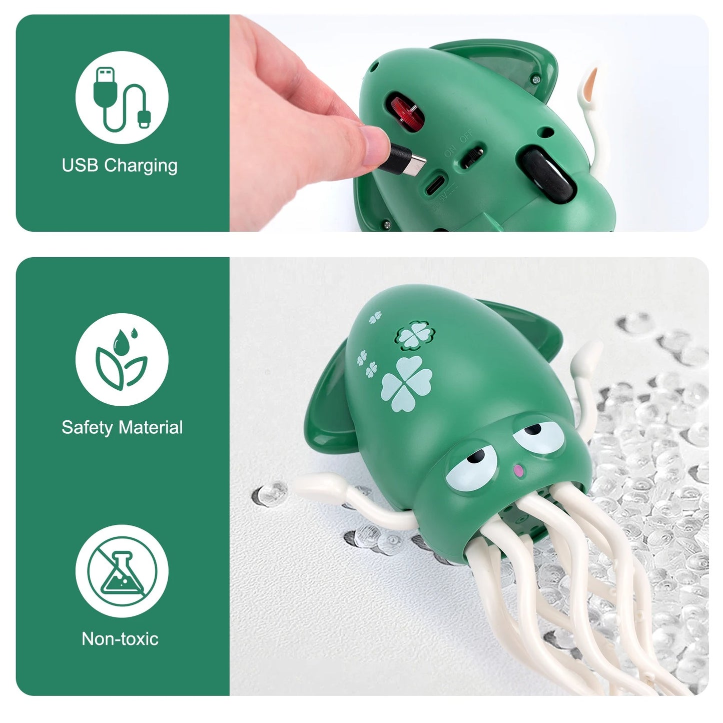 Dancing squid tummy time toy
