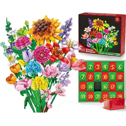 24 Days Flower Bouquet Building Blocks