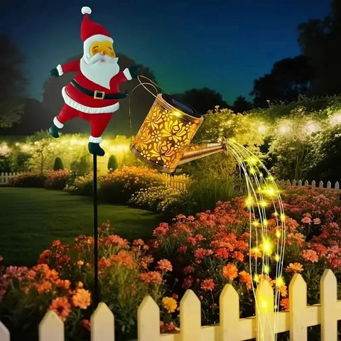Christmas Solar Kettle Lights Garden Lawn