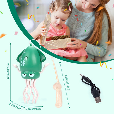 Dancing squid tummy time toy