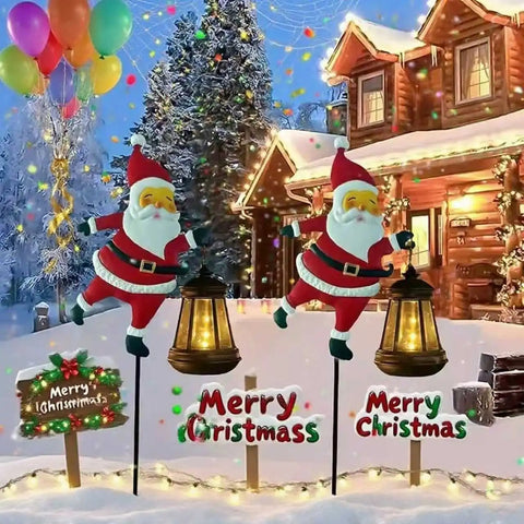 Christmas Solar Kettle Lights Garden Lawn